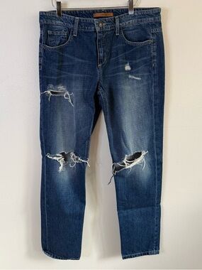 Joe’s Jeans Distressed Straight Leg Denim W29 Medium Wash Ripped Knee